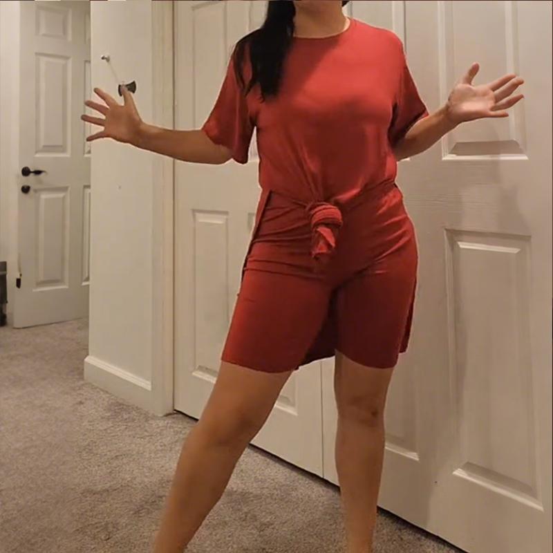 Plus Size 2 Piece T Shirt Dress Set for Women, Stretchy Oversized Hide Tummy Comfy Summer Loungewear, Black Casual Outfit