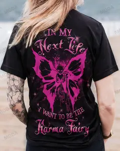 Chaosmoda Generation X Karma Fairy Pink Skull Custom Year Skull T-shirt