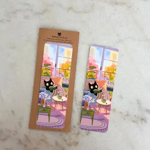 Cozy Cat Reading Bookmark | Cute Black Cat Bookmark for Book Lovers | Bookish Cat Bookmark | Cat Lover Gift | Cute Cat Stationery