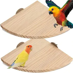 Bird Perch Platform Stand, Pine Wood Durable Bird Playground Cage With 2 Bolts Fits Parrots Cockatiel Budgie Squirrel Chinchilla Hamster Small Animals