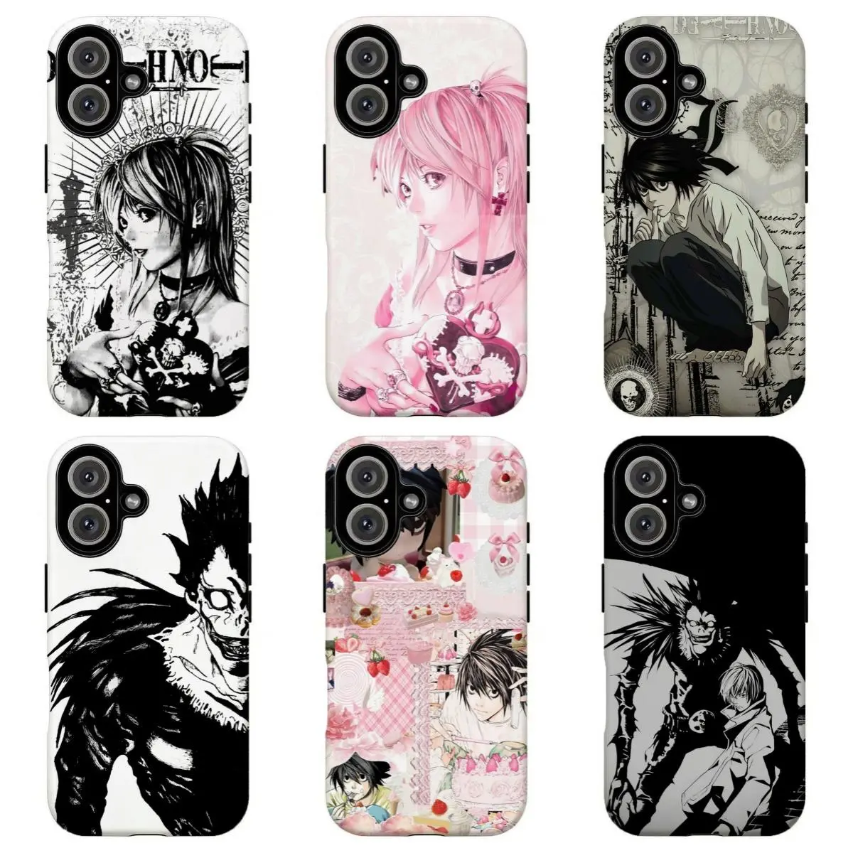 FL-D3ath N0te Misa Amane Gothic Aesthetic Phone Case,L Lawliet & Ryuk Collage Phone Case,Anime Protective Cover  For iPhone 11 12 13 14 15 16 17 Air Pro Max for Samsung S26 S25 S24 S23 S22 S21 Case,Gift for her/him/fans Custom Smartphone