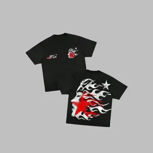 HeIIstar Men's Cartoon Face & Letter Print Retro Round Neck T-Shirt Regular Fit Casual Short Sleeve T-Shirt Summer Daily Wear Men's Short Sleeve Tops Streetwear