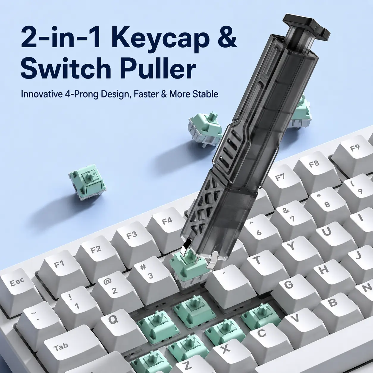 2 In 1 Keycap & 4-Claw Switch Puller Tool, Precise Remover For Hot Swappable Custom Mechanical Keyboard DIY Modding Maintenance