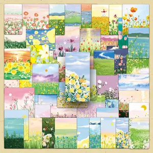 Flower & Landscape Pattern Sticker, 100pcs/set DIY Self Adhesive Decorative Stickers, Diary Sticker, Scrapbooking & Stamping Supplies for Home School Office Stickers Kit