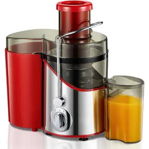 Juicer Machines,  3" Wide Mouth Juicer Extractor Max Power 800W, for Vegetable and Fruit with 3-Speed Setting, 400W , Easy to Clean, Red
