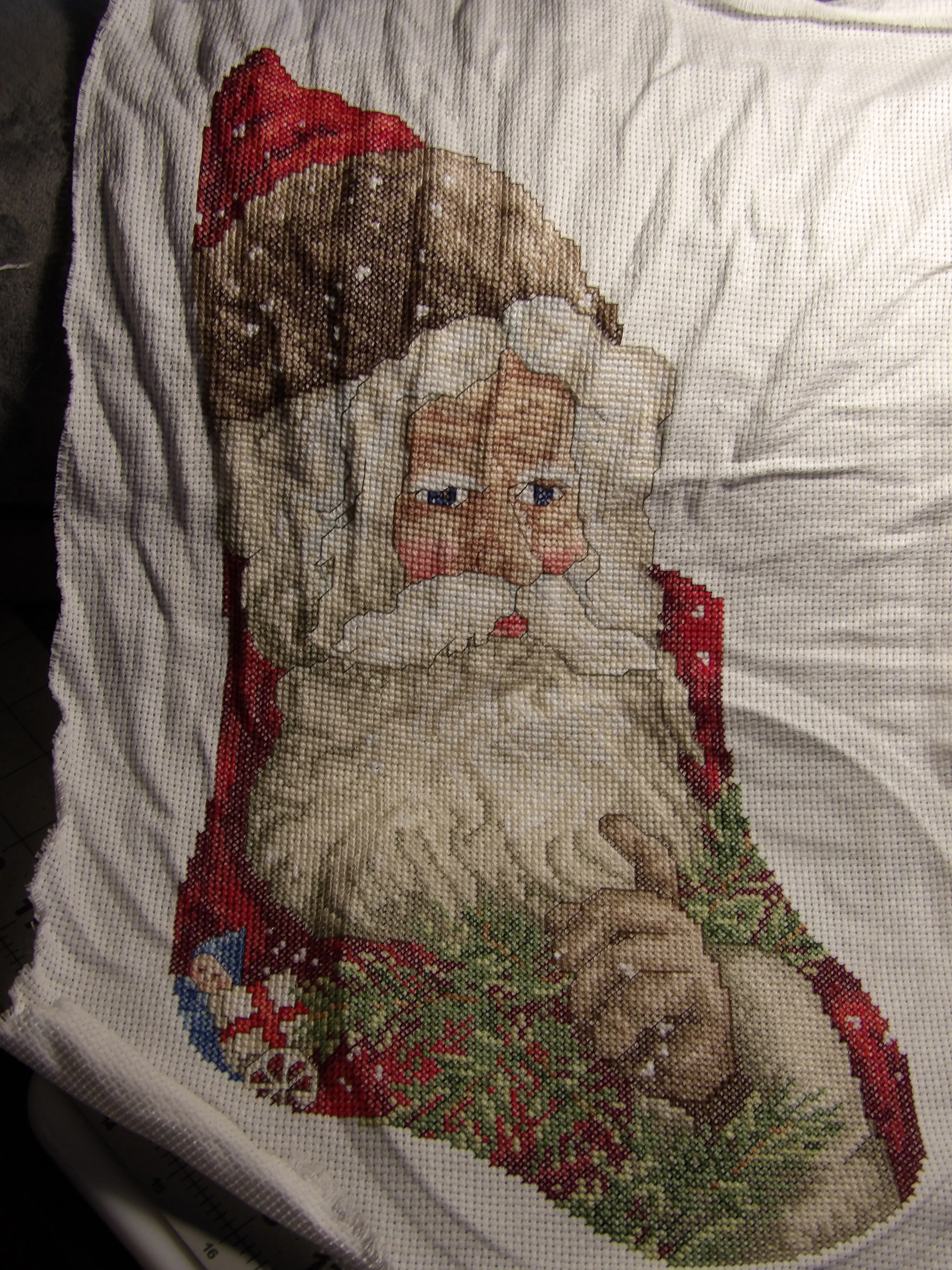 Benevolent Gent Cross Stitch Christmas Stocking