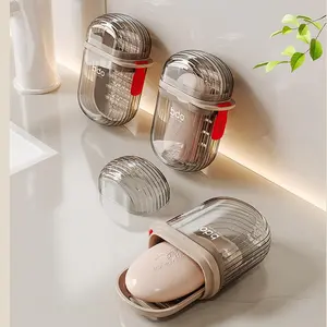 Soap Box Travel Portable Soap Box Premium Light Luxury Sealed with Lid Drainage Mini Home Soap Organizer For Travel, Camping, Outdoor, Gym, Bathroom, Travel Essentials Black Coffee