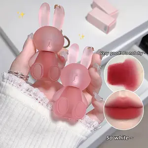 Adorable Rabbit Lip Gloss - Soft Matte Finish, White & Red Shades, Budget-Friendly, Non-Sticky Makeup Products for Students & Parties