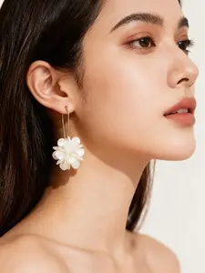 Boho Style Flower Dangle Earrings, Resin Floral Jewelry for Women, Perfect for Christmas, Thanksgiving, Valentine's Day Parties