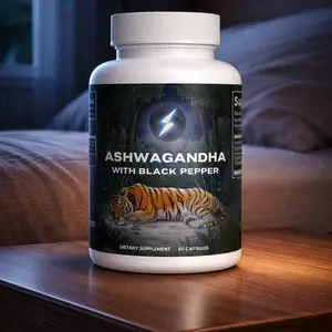 Ashwagandha with Black Pepper - 60 Capsules - Organic Root & Black Pepper - Ayurvedic Stress Relief Supplement - US Made