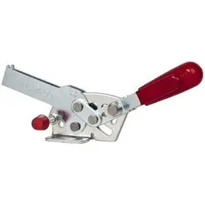 Destaco 2017-UR Toggle Action U-Bar Clamp, 560lb Manual Hold Down with Horizontal Handle, 69° Handle Movement, 73° Bar Opening, Flanged Base, Electro-Plated Zinc Carbon Steel