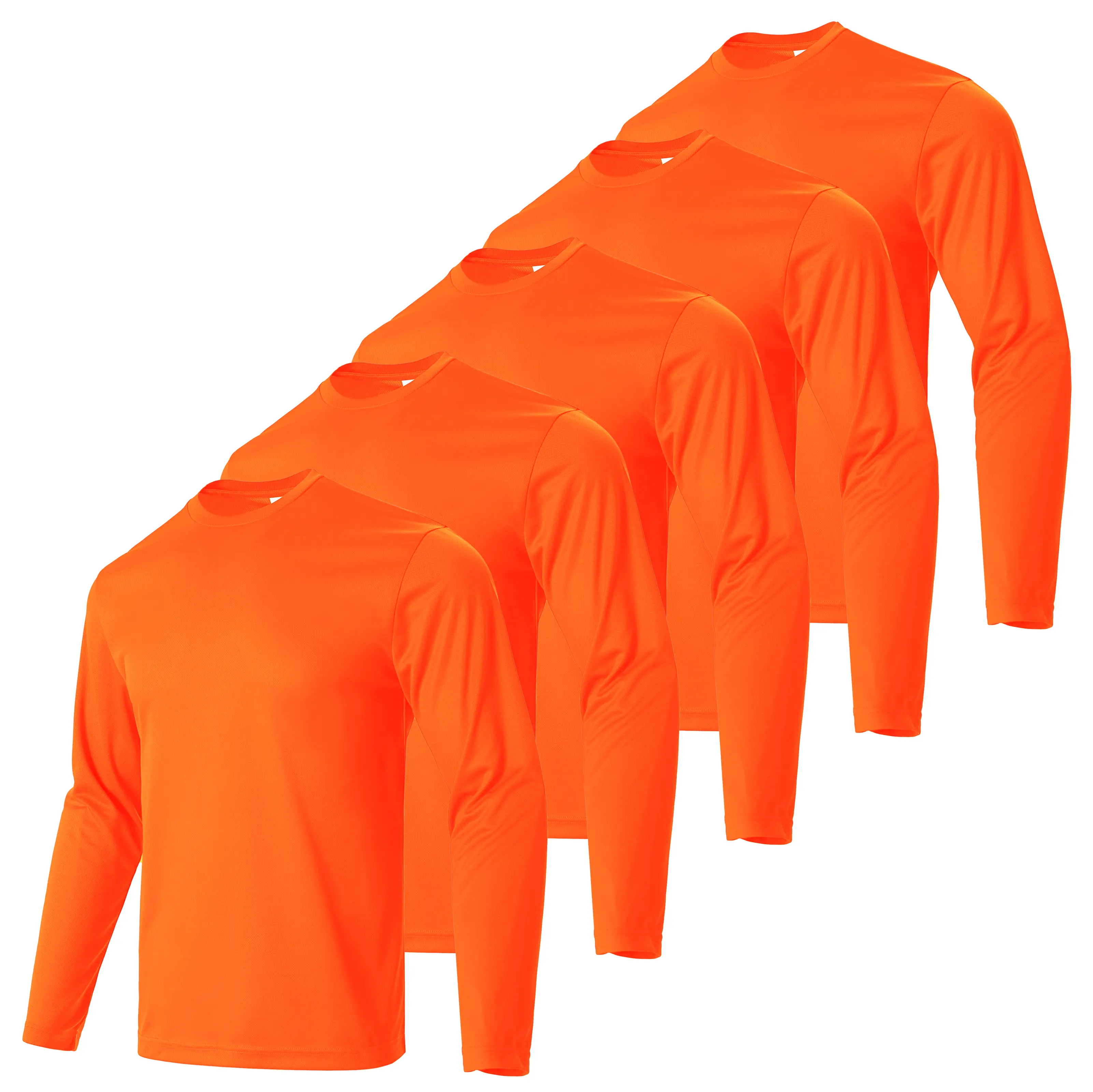 4/5 Pieces Of Men's Solid-Color Long-Sleeved T-Shirt Quick-Drying and Breathable Sports and Fitness Tops Menswear