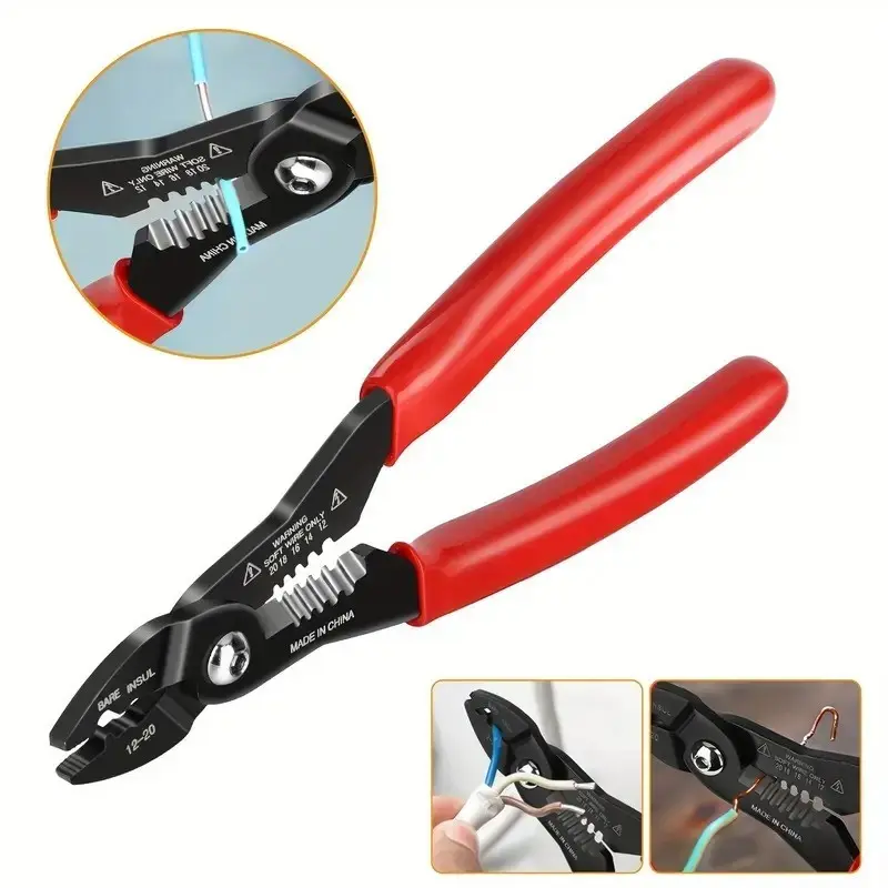 4-in-1 Multi-Function Wire Stripper Pliers, Heavy-Duty Cable Cutter & Crimping Tool, Electrician Hand Tool for DIY, Repair & Construction