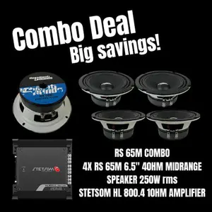 Resilient Sounds & Stetsom speaker/amplifier combo (4 65Ms & HL 800.4)