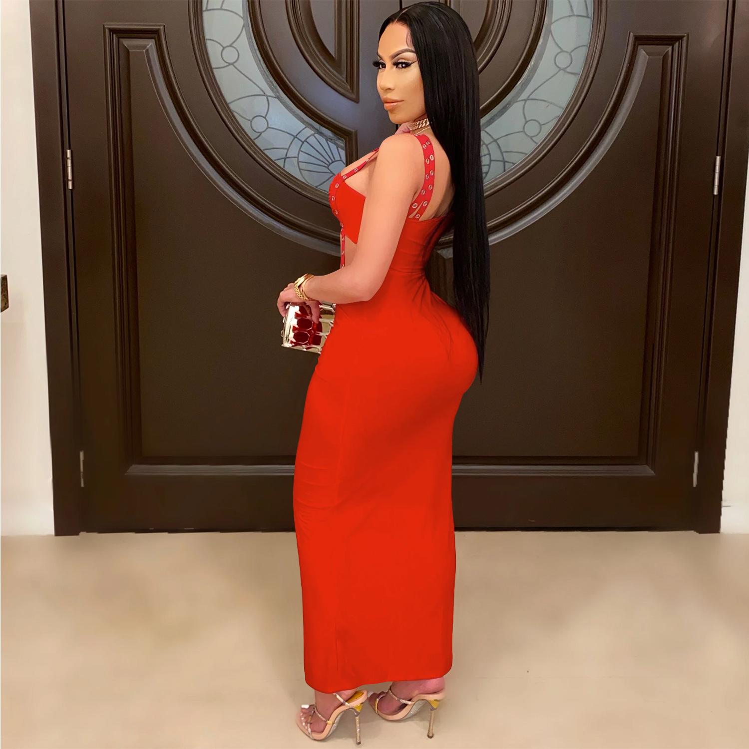 Sexy Irregular Cut-Out Club Dress for Women Long Dress