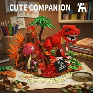 Cute T-Rex Building Block Set DIY Mini Dinosaur Model Desktop Decoration, Fun Creative Gift for Boys Girls Adults, Stress Relief Collectible