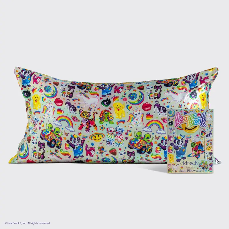 Lisa Frank x Kitsch Satin Pillowcase in The Fantastic World of Lisa Frank - King