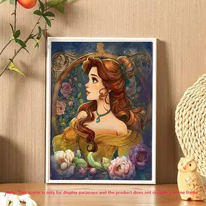 Cartoon Princess Pattern Diamond Arts Colorful Painting Kit without Frame, 5D Diamond Arts Crafts for Bedroom Home Wall Decor