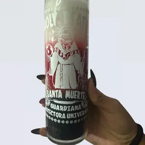 Holy Death Santa Muerte Candle Black Red White Unique Blend of Hues for Altars and Decorative Arrangements
