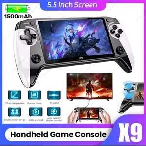X9 Retro Handheld Game Console with HD 5.5-inch IPS Screen 10+ Emulators TV Connection 5-Hour Battery Life Portable for Classic Games & Movies