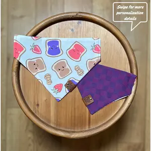 Peanut Butter Jelly Time / Reversible / Over-the-Collar / Pet Bandana