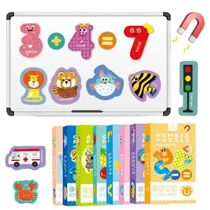 Magnetic Sticker Cognitive Education Toy, Early Childhood Puzzle Magnetic Refrigerator Magnet, Number Literacy Toy, Fun Christmas Birthday Gift