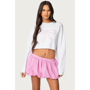 Knit Bow Cropped Sweater Knit Bow Cropped Sweater