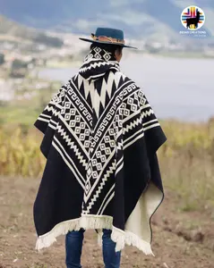 Mystic Forest II Alpaca Poncho Handcrafted Elegance 80% Alpaca 20% Acrylic One Size Fits Most Warmth Stylish Look for Women Men 48x38 Inches