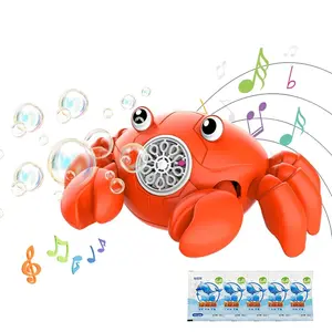 Crawling Crab Bubbles Machine, Multi-Function Musical Auto-Sensing Obstacle Avoidance, Electric Bubbles Blower Toy for Kids, Birthday Gifts