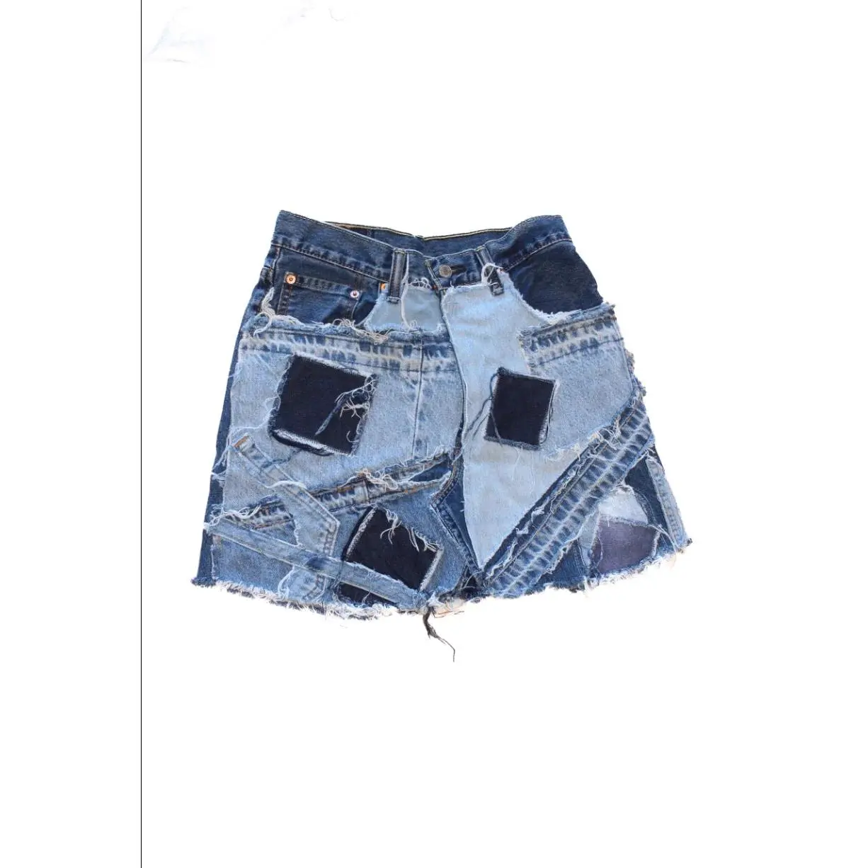 KNOTWTR: PATCHWORK DENIM SKIRT