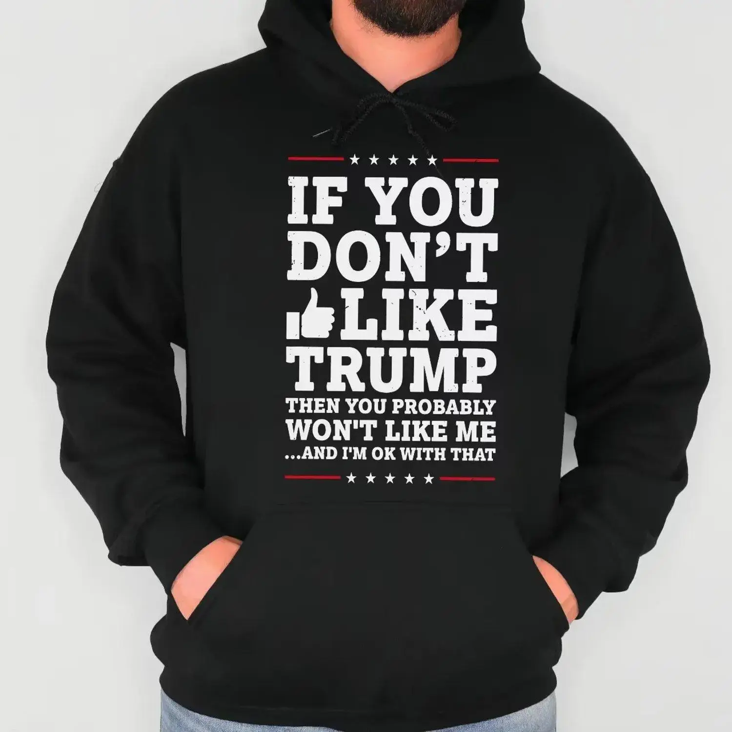 Hoodie Sweatshirt with Pro - Trump Political Statement Slogan Graphic Design Statement Apparel Casual Stylish Pullover Sweatshirt Hoodie Top