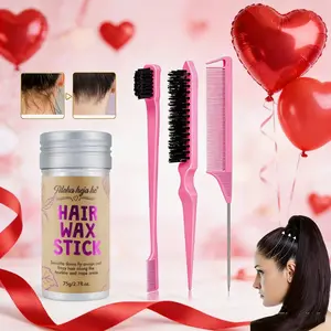 Wax Hair Stick for Flyaway Control & Styling Paste, Hair Care Products, Smooth Ponytail, Buns & Hairstyles, Unisex Hair Accessory Set, Valentine's Gift