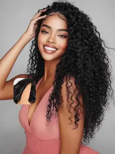 Glueless V Part Wig Human Hair Jerry Curl Wig Upgrade U Part Human Hair Wig 180% Density Clip in V Part Wigs for Women No Sew In No Leave Out Beginner Friendly Curly Hair Wigs