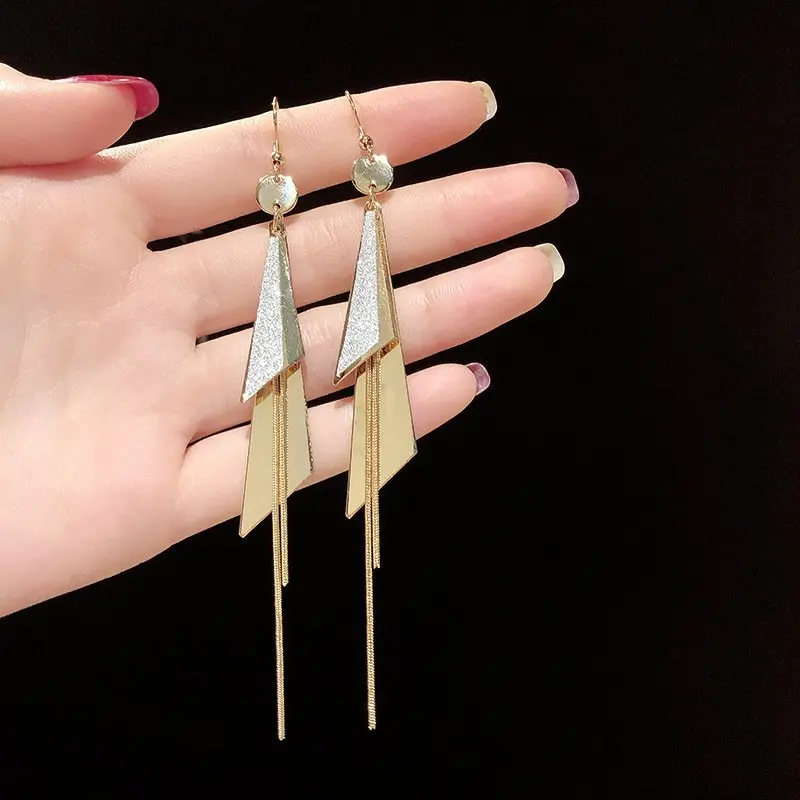 Women's Boho Double Triangle Geometric Drop Earrings