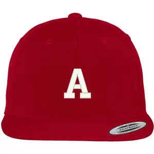 Trendy Apparel Shop Letter A Collegiate Varsity Font Initial Embroidered Baseball Cap - Red