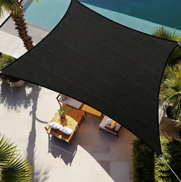 Black Rectangular Shade Cloth - 90% High Shading Rate, UV-Blocking, Durable Sunshade Net, Garden Shade Grid, Suitable for Plant Coverage, Greenhouse, Outdoor Canopy Shelter