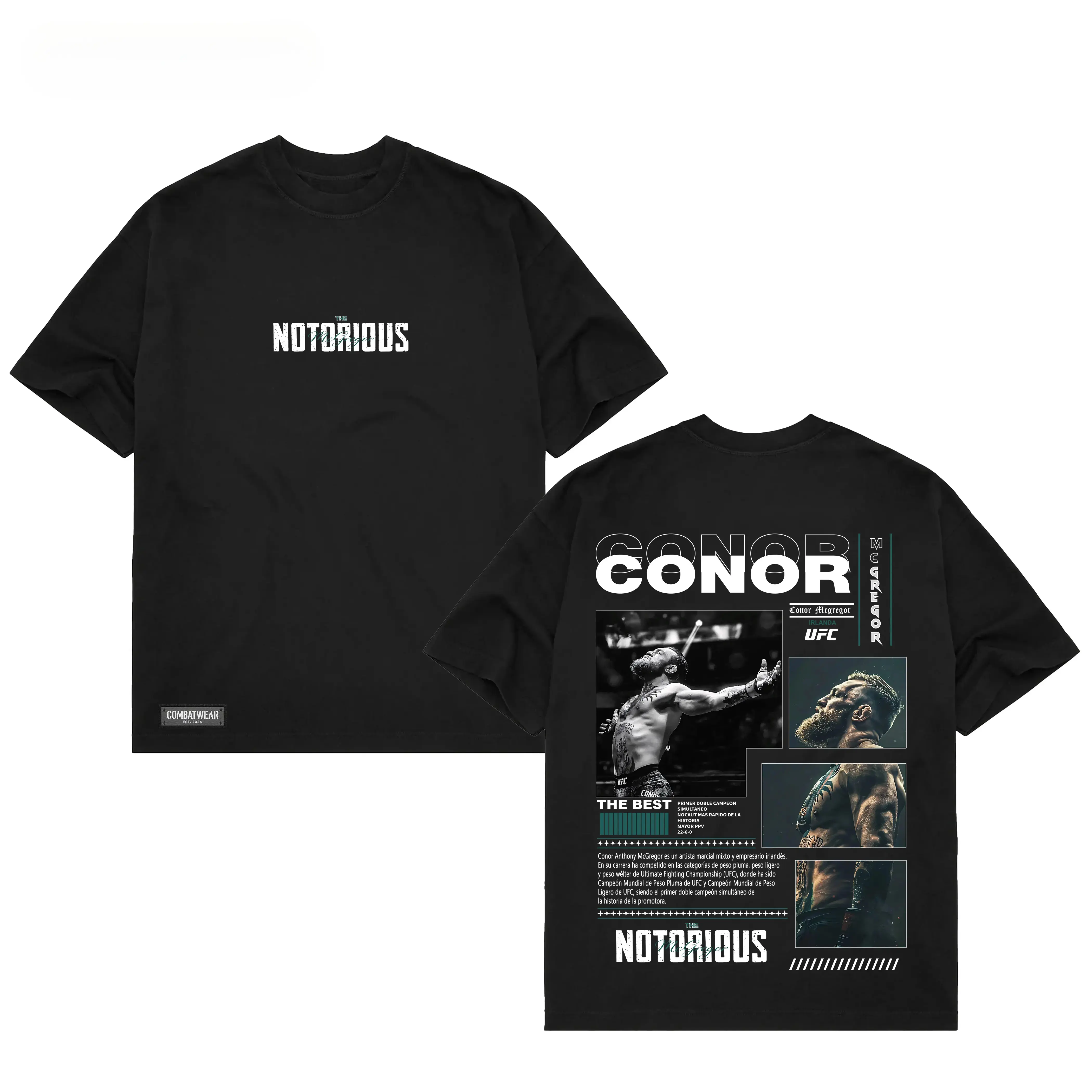 COMBATWEAR CONOR MCGREGOR TEE, The Notorious UFC, MMA Graphic Tee, UFC MMA Shirt, Gym Wear, Gift for Fighters, Sports Apparel