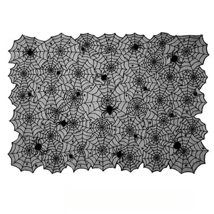 Halloween Lace Table Runner Square Tablecloth Pentagram Spider Design American Style Home Dining Tablecloth