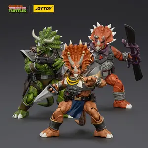JOYTOY TMNT 1/18 Action Figures Anime 13.2cm Captain Zorax Adjutant Zork Triceraton Infantryman Role Play Set