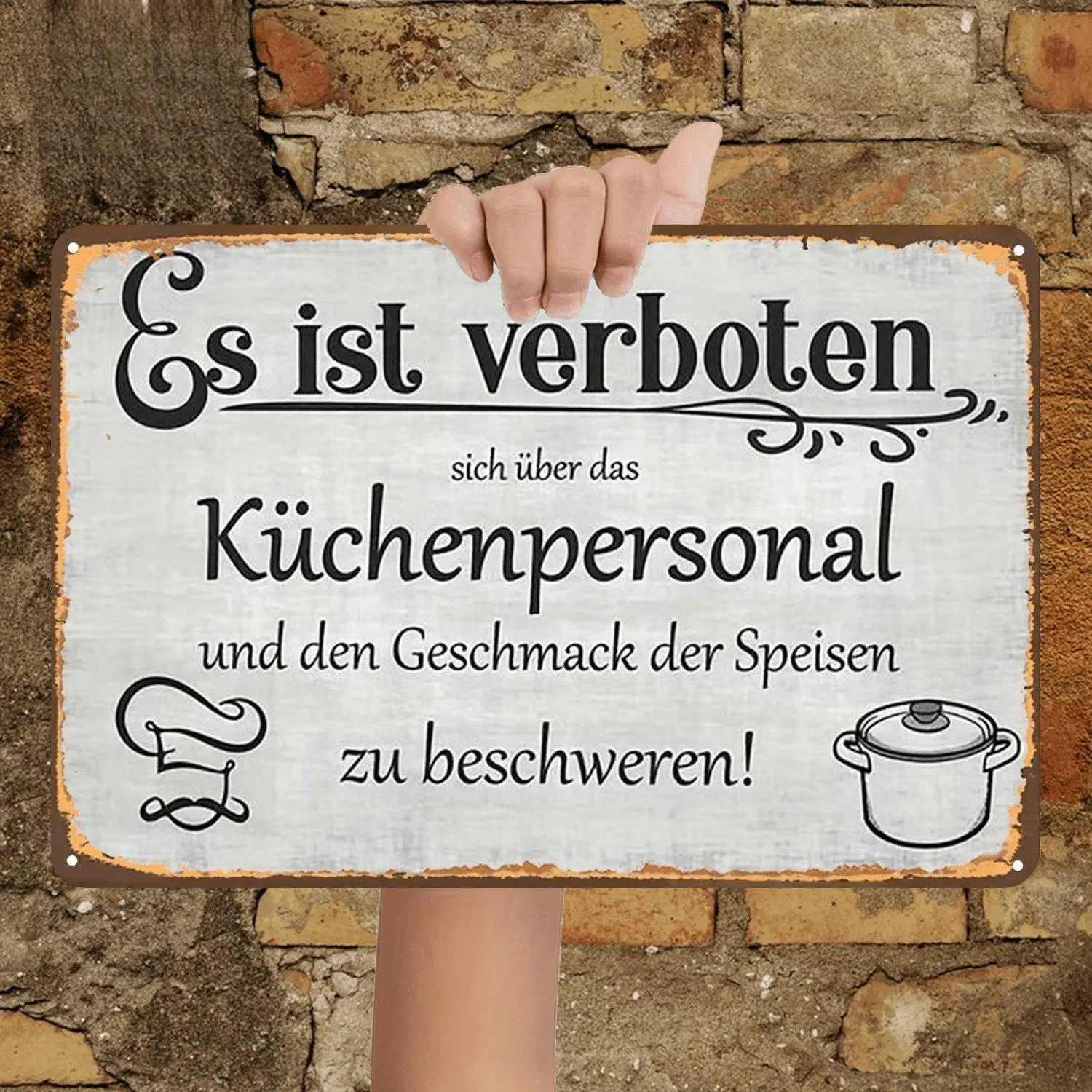 2D Flat Prints No Complaining about Kitchen Staff And Food Taste Art Room Restaurant Bar Door Garage Decorative Signage