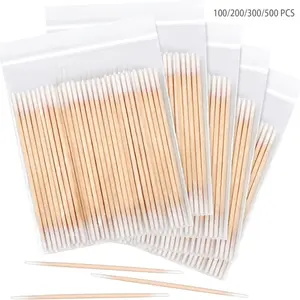 ✨ Dual-Tip Disposable Sterile Fine Cotton Swabs, designed for tattoo cleaning, nail art design, and eyelash extension applications—a specialized essential for professional makeup artistry, Beauty Cosmetics