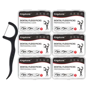 Bamboo Charcoal Floss, Deep Cleaning Oral Care, Portable Disposable Hygienic Floss, Travel-Friendly, 1/3/6 Boxes