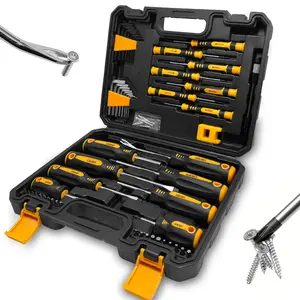 DARK DUCK 53pcs Magnetic Screwdrivers Set With Case, Phillips, Hex, Pozidriv, Torx And Precision Screwdriver Set, Magnetizer Demagnetizer Tools Hardware
