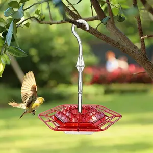 Besyner Hummingbird Feeder for Outdoors, PacSaucer Style, 30 Feeding Ports, with Ant Moat, Bee-Proof, Leak-Proof, Easy to Clean and Refill