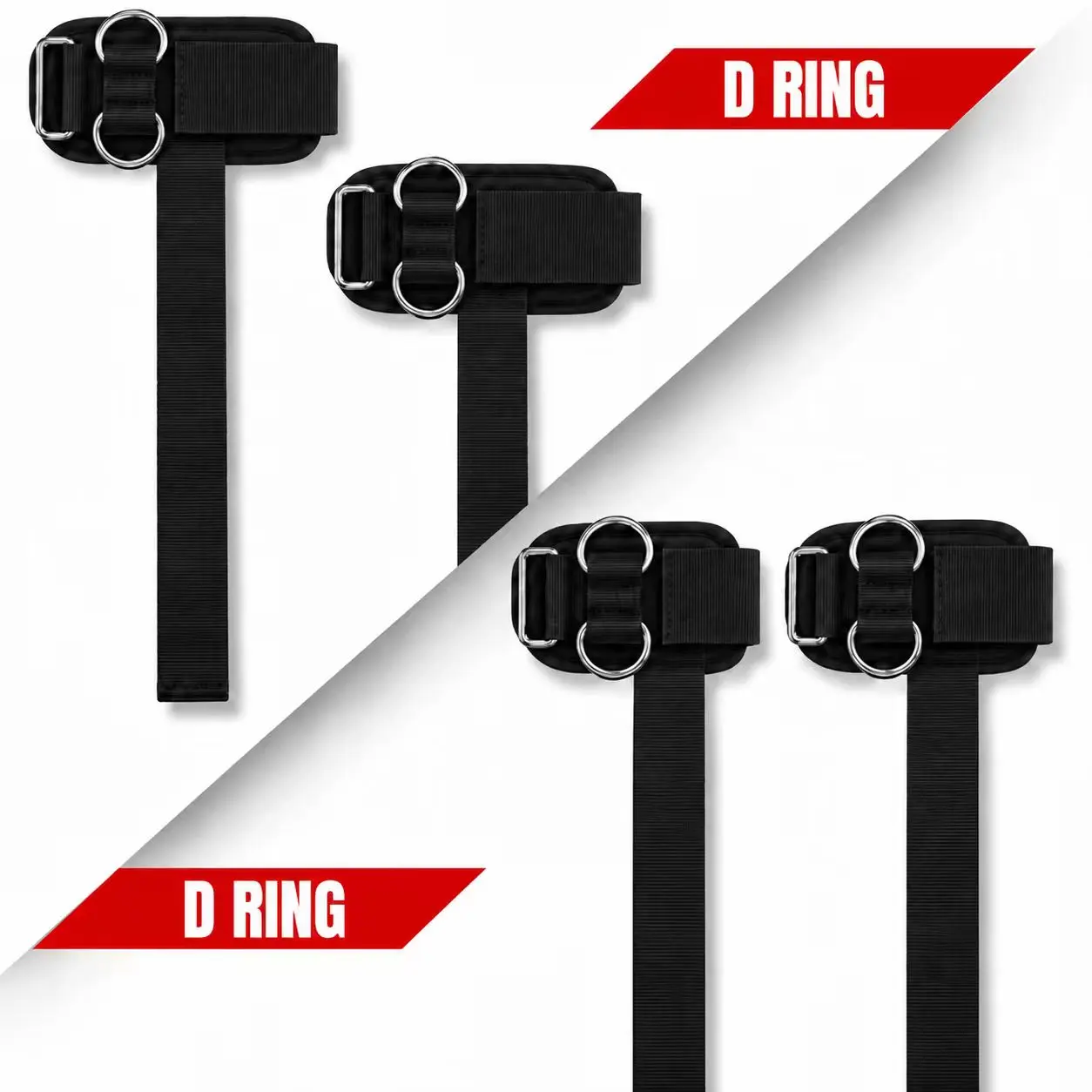 ULEVIQA 1 Pair Adjustable Heavy-Duty Lifting Straps with Steel D-Rings, Neoprene-Padded Wrist Cuffs & Non-Slip Grip for Cable Training, Deadlifts, Weightlifting, Back, Chest, Arm & Shoulder Workouts