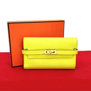 Pre-owned HERMÈS Calfskin Small Leather Goods Hermes Kelly Wallet Epsom Leather Wallet
