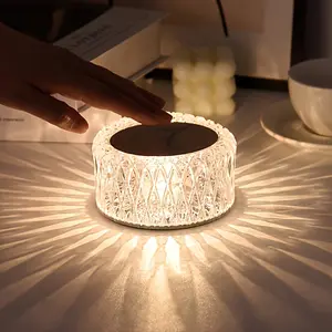 16 Color Touch Rechargeable Table Lamp 3 Brightness Levels Portable LED Light for Nightstand Bedside Restaurant Multi-Purpose