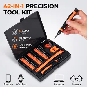 42-in-1 Precision Screwdriver Set, S2 Steel Magnetic Repair Tool Kit for Electronics, iPhone, Laptop, Glasses & Watches - Professional DIY Essential