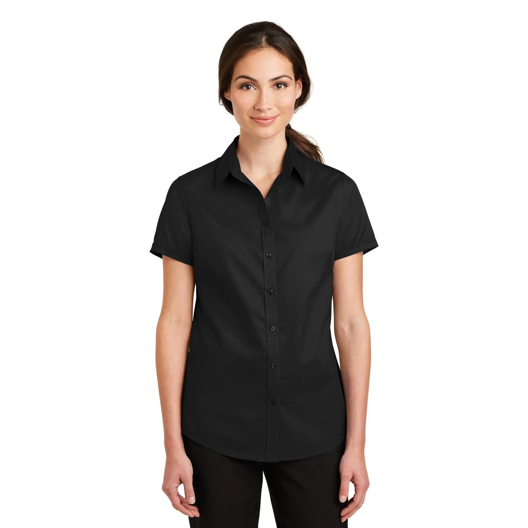 Port Authority® Ladies Short Sleeve SuperPro™ Twill Shirt. L664