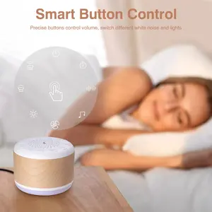 Portable White Noise Music Machine for Adults Kids Sleep Sound Machine with 24 Soothing Sounds Decor Wooden